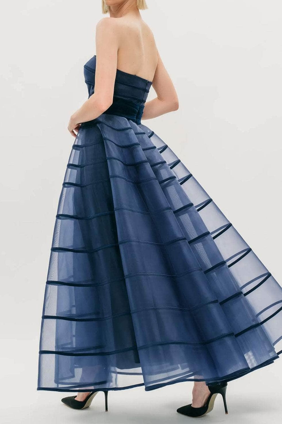 Formal Women's Dresses Handmade Strapless A-Line Prom Gown Sleeveless Ankle Length Prom Dresses Stores